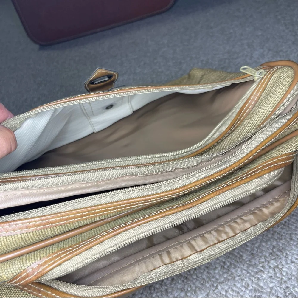 Jaguar California canvas and leather messenger bag
